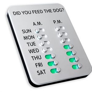 DID YOU FEED THE DOG? | The Original Dog Feeding Reminder by DYFTD | Mountable Tracker Device | Magnets on Back Mounts Anywhere | Slide to Green After Feeding Dog to Prevent Over-Feeding