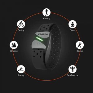 CooSpo Heart Rate Monitor,Armband Heart Rate Monitor with HR Zone Heart Rate Variability,Bluetooth4.0 & ANT+ Dual HRM Optical HR Monitor with IP67 for Peloton Strava Zwift DDP Yoga