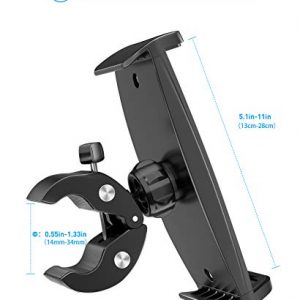 Tablet Holder Mount for Bike: Tryone Tablet Holder for Stationary Bicycle, Gym Treadmill, Elliptical, Microphone Stand, Stroller Handlebar, Phone Clamp for iPad Pro Air Mini, Galaxy, iPhone(4.7-12.9