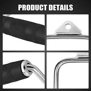 DUOMI D-Handle Cable Attachment with LAT Pull Down Design,Rotating Straight Bar Suitable for Cable Machine Accessories Home Rowing Machines，Home Gym，Workout D-Handle Stirrup Rubber Handgrips