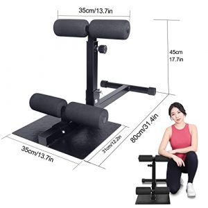 INNOLIFE Sissy Squat Machine Adjustable Height, Protective Foam Thick Steel Fitness Home Gym (Black)