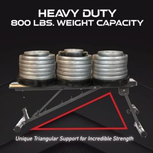 Squat Rack and Weight Bench Combo with J-Hooks, Landmine 360° Swivel, Weight Plate Storage Attachment and Power Band Pegs by Fitness Reality