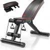 Yoleo Adjustable Weight Bench - Utility Weight Benches for Full Body Workout, Foldable Flat/Incline/Decline FID Bench Press for Home Gym (Black)