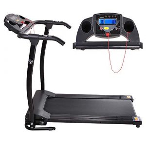 AW Folding Electric Treadmill Portable Running Walking Treadmill with LCD Display Easy Assembly for Home Cardio Exercise