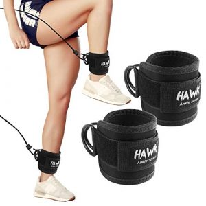 Ankle Straps for Cable Machines Padded Ankle Cuffs (Pair) - for Legs, Glutes, Abs and Hip Workouts Fits Women & Men - Fully Adjustable & Breathable Ankle Strap Set (Black)