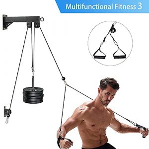 TRENDBOX Pulley System Gym Cable Machine Triceps Rope Pulley System Triceps LAT Pulldown Attachments Chest Expansion Training Fitness Home Gyms