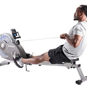 Stamina ATS Air Rower 1406 - Smart Workout App, No Subscription Required - Dynamic Air Resistance - LCD Monitor Tracks Metrics