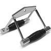Yes4All Seated Row Double D Handle Cable Attachment – Double D Grip / Double Row Handle for Cable Attachment (Chrome, Rubber)