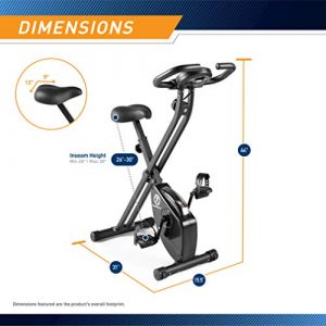 Marcy Foldable Magnetic Resistance Upright Exercise Bike NS-654, Black, One Size