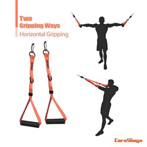 CoreSlings Cable Exercise Handles with Finger Straps for gripping Forearm Strength Training, Workout Handles Cable attachments for Gym, Resistance Bands Handles.