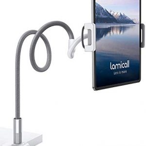 Gooseneck Tablet Holder, Lamicall Tablet Stand: Flexible Arm Clip Tablet Mount Compatible with iPad Mini Pro Air, Switch, Galaxy Tabs, More 4.7-10.5" Devices - Gray