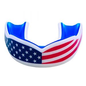 Oral Mart USA Flag Mouth Guard for Adults - American Flag Sports Mouth Guard for Karate, Boxing, Sparring, Football, Field Hockey, BJJ, Muay Thai,Soccer, Rugby, Martial Arts