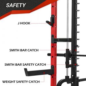 ER KANG Power Cage with LAT Pulldown System, 1200LB Capacity Weight Cage Squat Rack Home Gym with 360° Landmine, Dip Bars, Band Peg, and Other Attachments (2022 New Version)