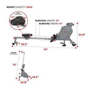 Sunny Health & Fitness Multi-Function Magnetic Rowing Machine with Floor Plates - SF-RW5935