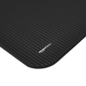 Amazon Basics Extra Thick Exercise Yoga Gym Floor Mat with Carrying Strap - 74 x 24 x .5 Inches, Black