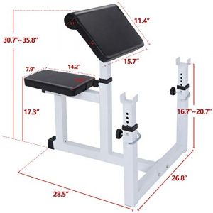 ANT MARCH Preacher Curl Weight Bench Seated Arm Isolated Barbell Dumbbell Biceps Station Home Gym Max load 450lLBS