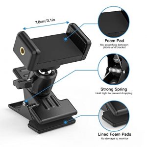 Tiga Adjustable Phone Holder for Concept 2 Rowing Machine, Rotatable and Stable Phone Mount Compatible with PM 2/3/4/5 Monitors of RowErgs, SkiErg and BikeErg (Concept 2 Rower) - Black