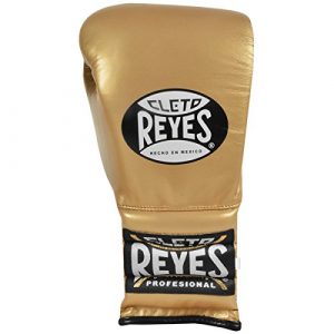 CLETO REYES Traditional Lace Up Training Boxing Gloves - 14 oz. - Solid Gold