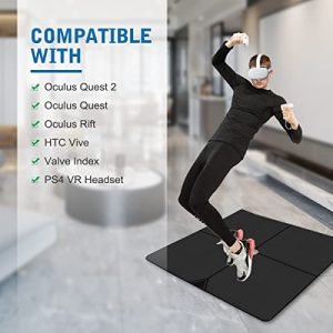 LANMU VR Floor Mat 41 * 41in Compatible with Oculus/Meta Quest 2 and Quest, Vive, Index, Virtual Reality Floor Gaming Mat Pad, Use with All VR Game Play