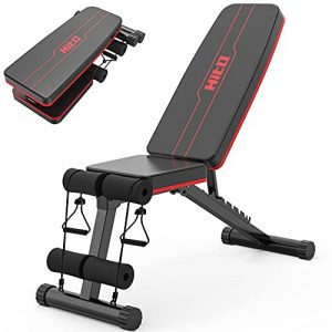 HITOSPORT Weight Bench, Adjustable Weight Bench, Strength Training Benches For Full Body Workout & Home Gym with Resistance Bands