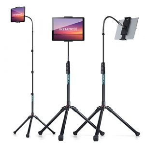 Instafoto iPad Stand Floor, 80'' iPad Tripod Stand with 360° Gooseneck, Tablet Holder for iPad Pro 12.9 /11 /9.7, Cell Phone, Tablet Tripod for Video Recording/ Live Stream