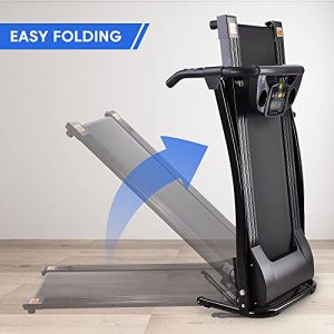 AW Folding Electric Treadmill Portable Running Walking Treadmill with LCD Display Easy Assembly for Home Cardio Exercise