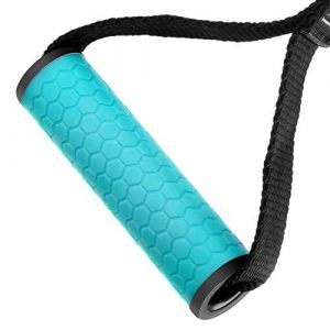 KYLIN SPORT Upgraded Cable Machine Attachments Resistance Bands Handles Grips Fitness Strap Stirrup Handle Cable Attachment Silicon Grip with Metal Carabiner Colorful Version (Blue)