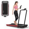 BiFanuo 2 in 1 Folding Treadmill, Smart Walking Running Machine with Bluetooth Audio Speakers, Installation-Free，Under Desk Treadmill for Home/Office Gym Cardio Fitness（Red）