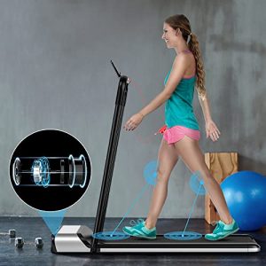 GOPLUS Ultra-Thin Electric Folding Treadmill, Installation-Free Design, Low Noise, Walking Jogging Machine, Superfit Treadmill for Home Use