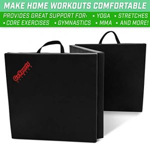 GoSports 6’x2’ Tri-Fold Exercise Fitness Mat - Great for Workouts, Yoga, MMA and More, Black