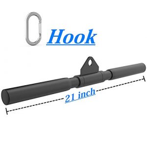 DOHOO Straight Bar Cable Attachments for Gym, LAT Pull Down Bar Cable Accessory Rowing Handle with Hook