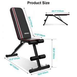 ONETWOFIT Adjustable Weight Bench, Foldable Workout Bench with Incline Decline Flat , Weight Lifting Sit Up Ab Bench for Full Body Exercise OT226