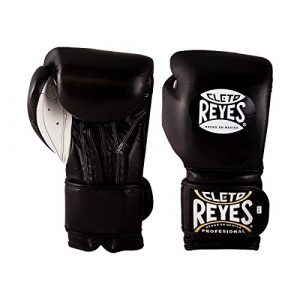 Cleto Reyes Boxing Gloves, Training Gloves with Hook and Loop Closure for Men and Women (12oz., Black)