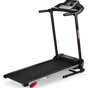 SereneLife Folding Treadmill - Foldable Home Fitness Equipment with LCD for Walking & Running - Cardio Exercise Machine - 4 Incline Levels - 12 Preset or Adjustable Programs - Bluetooth Connectivity