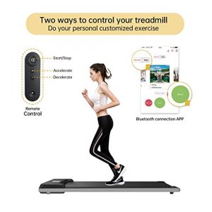 RHYTHM FUN Treadmill Under Desk Walking Treadmill Compact Portable Mini Treadmill for Small Spaces Installation-Free Quiet Jogging Treadmill with Smart Remote and Workout App for Home Office Apartment