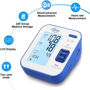 Blood Pressure Monitor Upper Arm, LOVIA Accurate Automatic Digital BP Machine for Home Use & Pulse Rate Monitoring Meter with Cuff 22-40cm, 2×120 Sets Memory