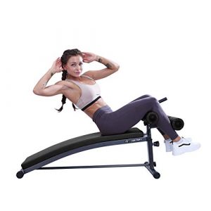 FF Finer Form Sit Up Bench with Reverse Crunch Handle for Ab Bench Exercises - Abdominal Exercise Equipment with 3 Adjustable Height Settings (Black)