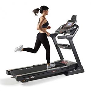 SOLE, F63 Treadmill, Home Workout Foldable Treadmill with Integrated Bluetooth Smart Technology, Device Holder, LCD Screen, USB Port, Lower-Impact Design