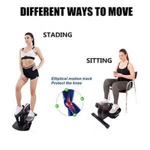 Tappio Mini Elliptical Machine Under Desk Elliptical Bike Display Monitor and Adjustable Resistance Whisper Quiet Mini Seated Exercise Equipment for Home Office Workout