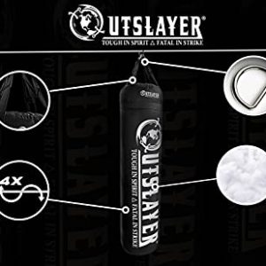 Outslayer Filled Punching Bag Boxing Training Practice MMA Heavy Bag 100 Pound Made in USA (Black)