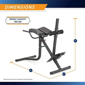 Marcy Pro JD-5481 Deluxe Steel Frame Hyper Extension Bench for Racks and Home Gyms