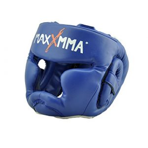 MaxxMMA Full Coverage Headgear (Blue) Boxing MMA Training Kickboxing Sparring Karate TaeKwonDo