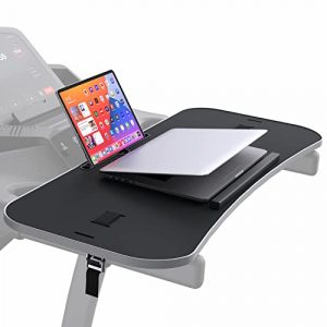 Treadmill Desk Attachment, Upgrade 36 inches Universal Treadmill Laptop Desk Ergonomic Platform Tray with Protective Guard & Tablet Holder for Notebook/Laptop, Workstation Fits Treadmill with Handrail