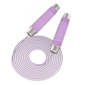 Reehut Steel Wire Skipping Rope Featuring Wear-Resistant and Tangle-Free Ideal for Fitness Gym, Aerobic Exercise, Cross Fitness, MMA, Boxing, Speed Training and Endurance Training(Purple)