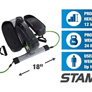 Stamina InMotion Compact Strider with Cords - Smart Workout App, No Subscription Required - Adjustable Tension - Integrated Fitness Monitor