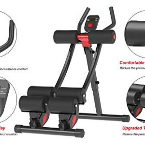 KESHWELL Ab Machine, Core Abs Workout Equipment for Home Gym, Waist Trainer for Women & Men,Height Adjustable Strength Training Abdominal Cruncher, Foldable Core Abs Exercise Trainer with LCD Display
