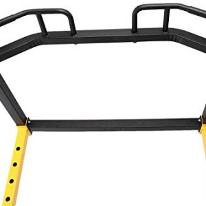 HulkFit Multi-Function Adjustable Power Cage with J-Hooks, Safety Bars or Safety Straps, Power Cage Only, Yellow