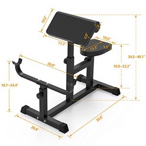 Uboway Adjustable Arm Preacher Curl Weight Bench - Adjustable Roman Chair for Upper Limb Muscle Strength Training Fitness Back Machines, Isolated Barbell Dumbbell Biceps Station