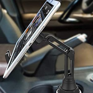 woleyi Universal Cup Holder Tablet Mount for Car Vehicle, Truck, Treadmill, Wheelchair, Golf Cart, Boat and More Cupholder for iPad Pro/Air/Mini, Galaxy Tabs, iPhone, All 4-13" Smartphones and Tablets