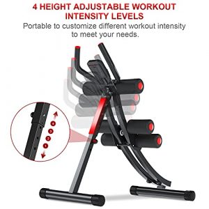 KESHWELL Ab Machine,Abs Workout Equipment for Home Gym,Whole Body Workout Waist Trainer for Women&Men,Adjustable Abdominal Cruncher,Foldable Core Abs Exercise Machine with Resistance Bands&LCD Display